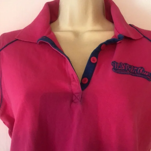 Woman’s spring pink Y2k U.S Polo collar tee shirt shirt - Picture 3 of 13